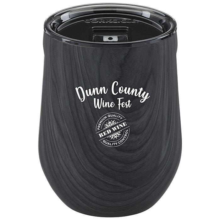 Custom Corkcicle Stemless Wine Cup - 12 oz - Wood