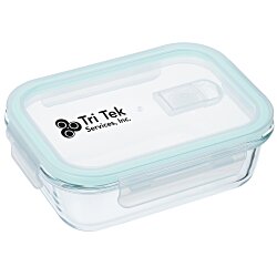 Custom Glass Food Container with Snap On Lid