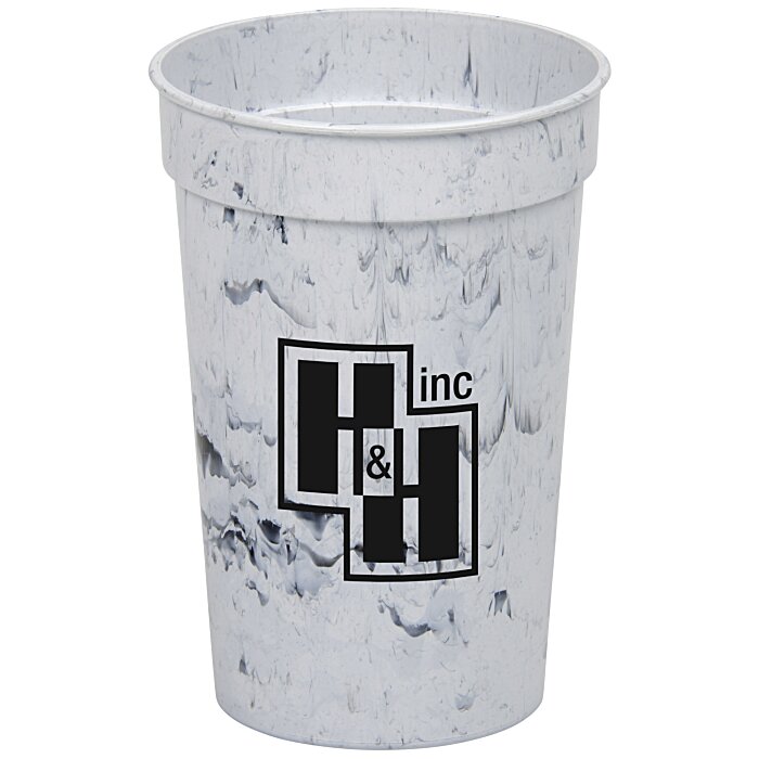 Custom Marble Stadium Cup - 17 oz