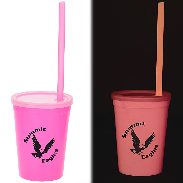 Custom Nite Glow Stadium Cup with Straw - 11 oz.