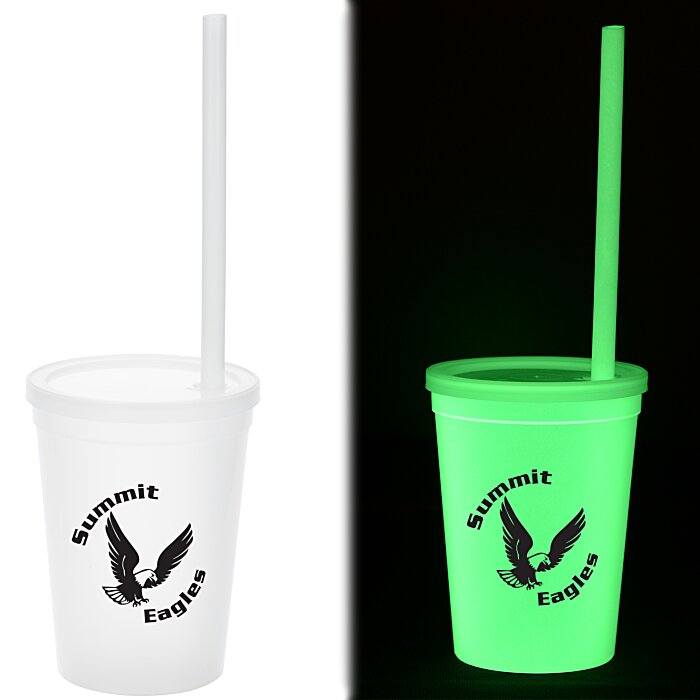 Custom Nite Glow Stadium Cup with Straw - 11 oz.