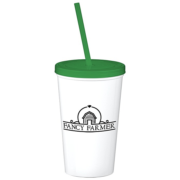 Custom Value Stadium Cup with Lid & Straw - 20 oz