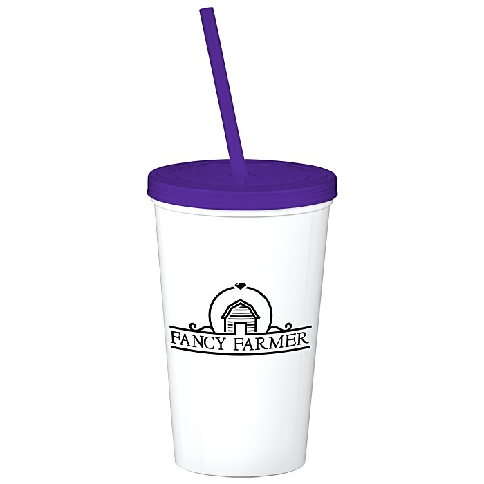 Custom Value Stadium Cup with Lid & Straw - 20 oz