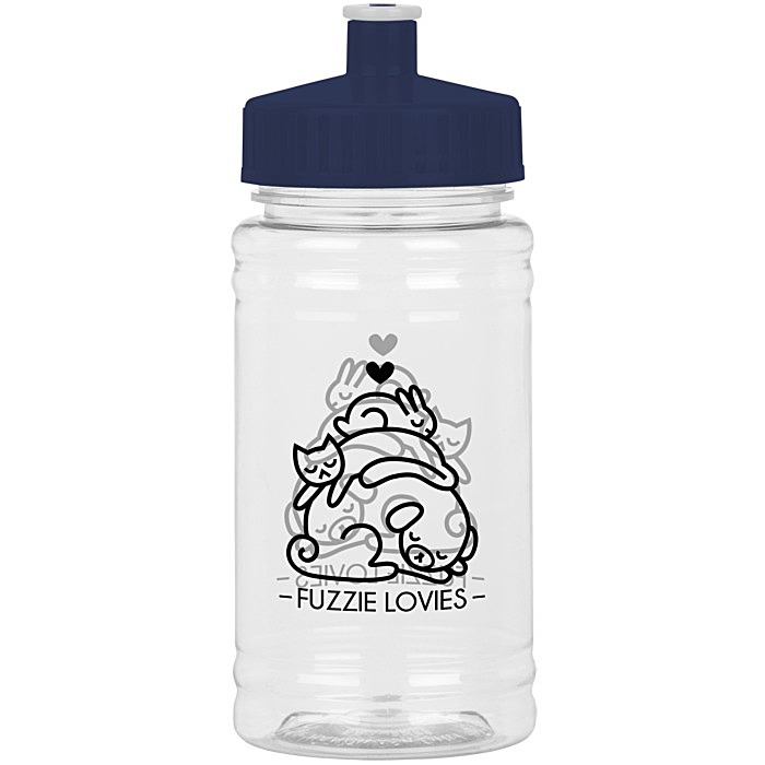 Custom Clear Impact Ring Water Bottle - 16 oz