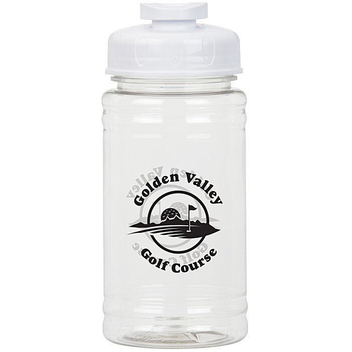 Custom Clear Impact Ring Water Bottle with Flip Drink Lid - 16 oz