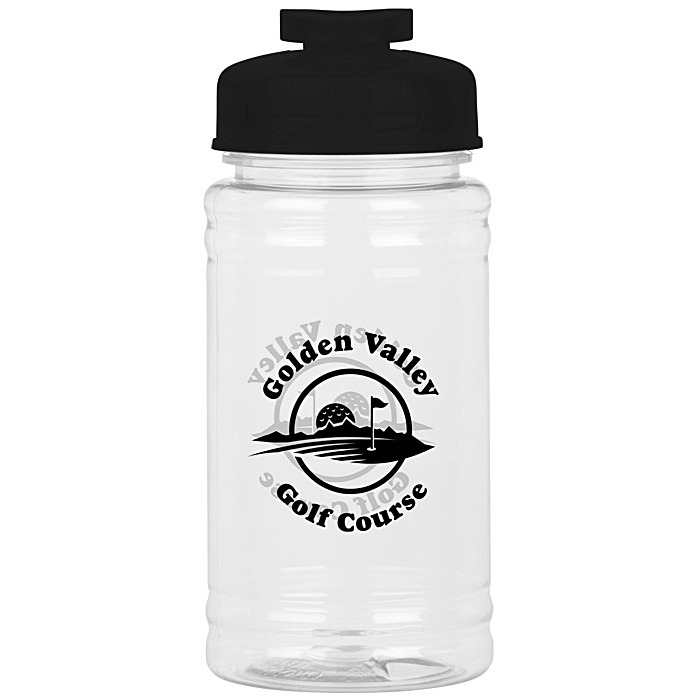 Custom Clear Impact Ring Water Bottle with Flip Drink Lid - 16 oz