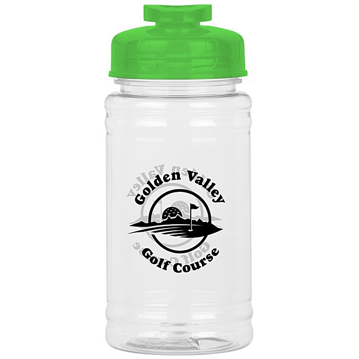 Custom Clear Impact Ring Water Bottle with Flip Drink Lid - 16 oz