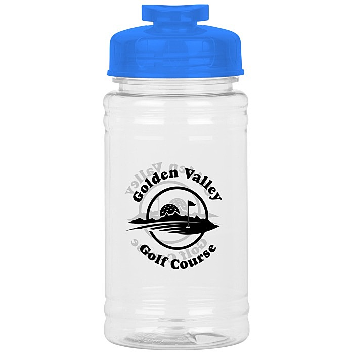 Custom Clear Impact Ring Water Bottle with Flip Drink Lid - 16 oz