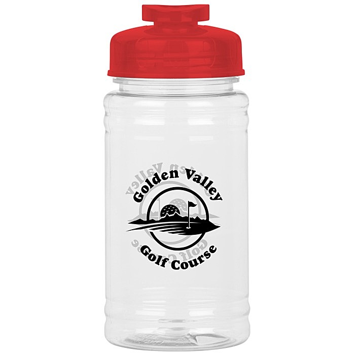 Custom Clear Impact Ring Water Bottle with Flip Drink Lid - 16 oz