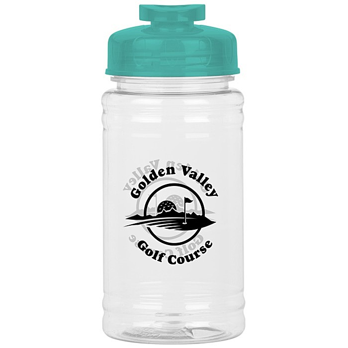 Custom Clear Impact Ring Water Bottle with Flip Drink Lid - 16 oz