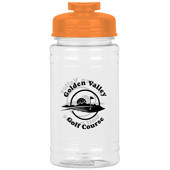 Custom Clear Impact Ring Water Bottle with Flip Drink Lid - 16 oz