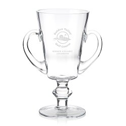 Custom Trophy Cup Glass Award - 8 inches