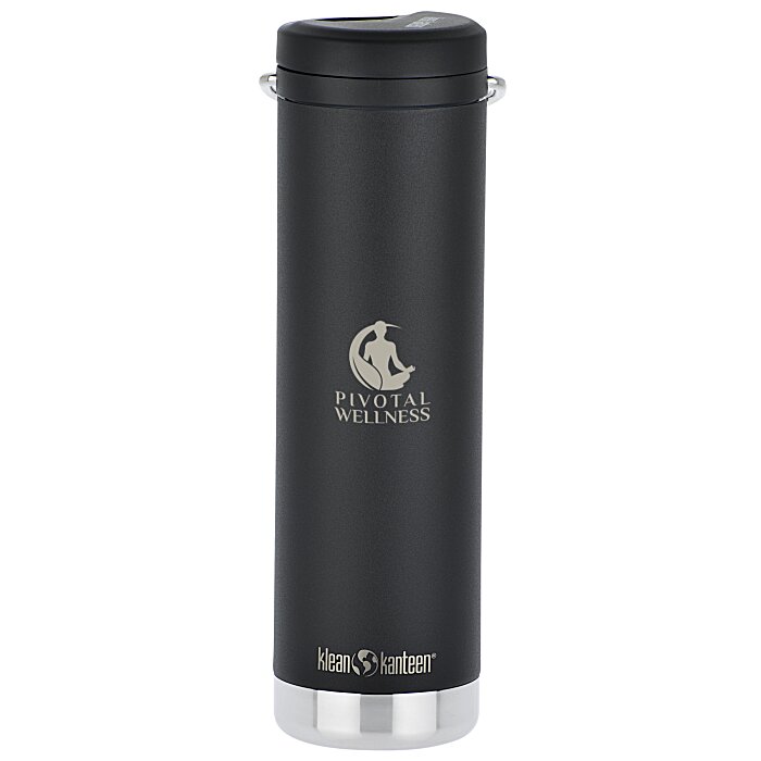 Custom Klean Kanteen TKWide Vacuum Bottle with Straw Lid - 20 oz - Laser Engraved