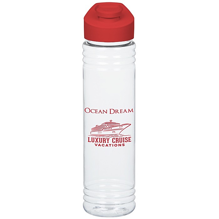 Custom Clear Impact Adventure Bottle with Flip Carry Lid - 32 oz.
