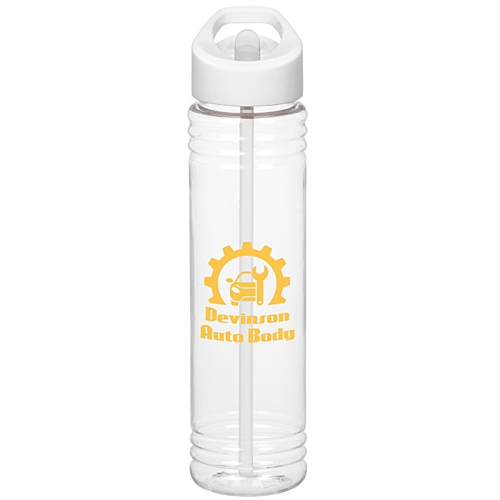 Custom Clear Impact Adventure Bottle with Flip Straw Lid - 32 oz