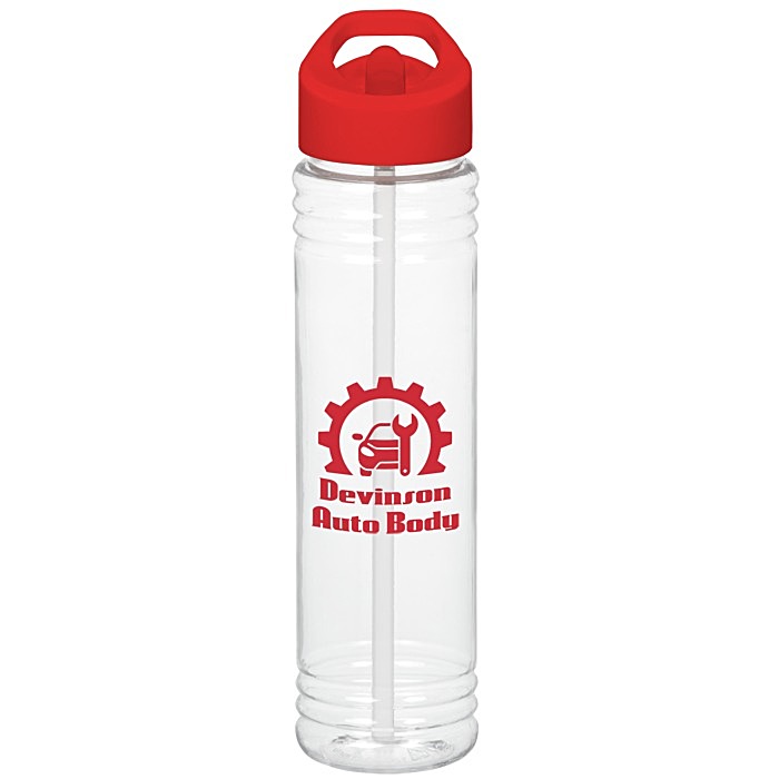 Custom Clear Impact Adventure Bottle with Flip Straw Lid - 32 oz