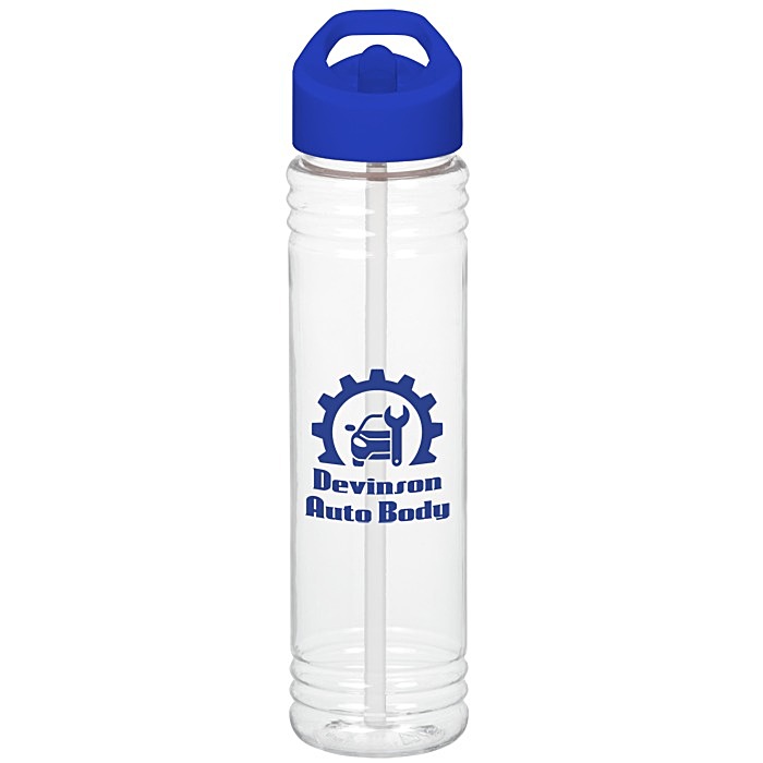 Custom Clear Impact Adventure Bottle with Flip Straw Lid - 32 oz