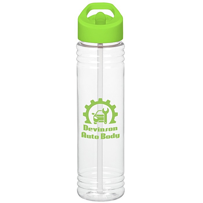 Custom Clear Impact Adventure Bottle with Flip Straw Lid - 32 oz