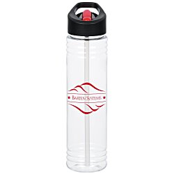 Custom Clear Impact Adventure Bottle with Two-Tone Flip Straw Lid - 32 oz