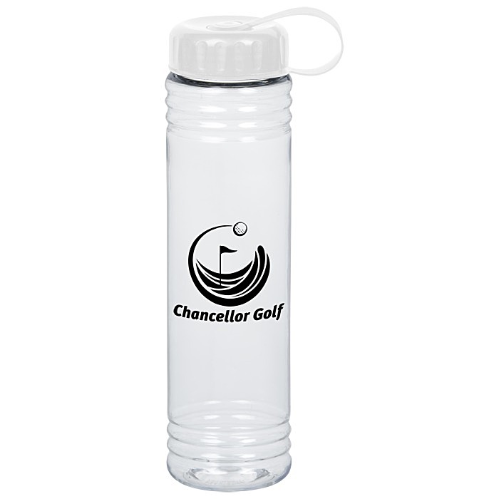 Custom Clear Impact Adventure Bottle with Tethered Lid - 32 oz.