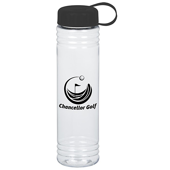 Custom Clear Impact Adventure Bottle with Tethered Lid - 32 oz.