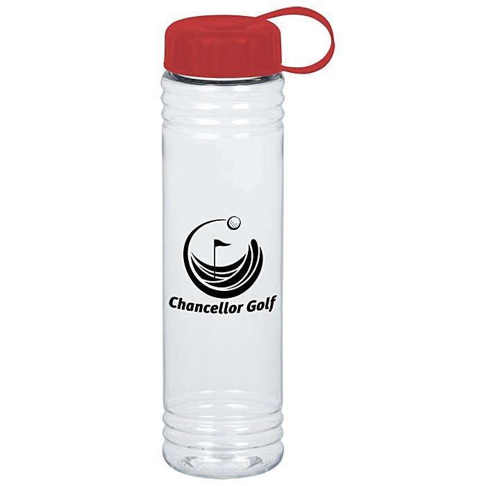 Custom Clear Impact Adventure Bottle with Tethered Lid - 32 oz.