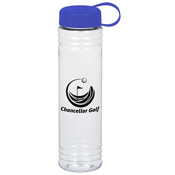 Custom Clear Impact Adventure Bottle with Tethered Lid - 32 oz.