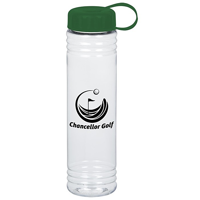 Custom Clear Impact Adventure Bottle with Tethered Lid - 32 oz.