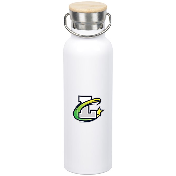 Custom Accord Vacuum Bottle with Wood Lid - 21 oz - Full Colour