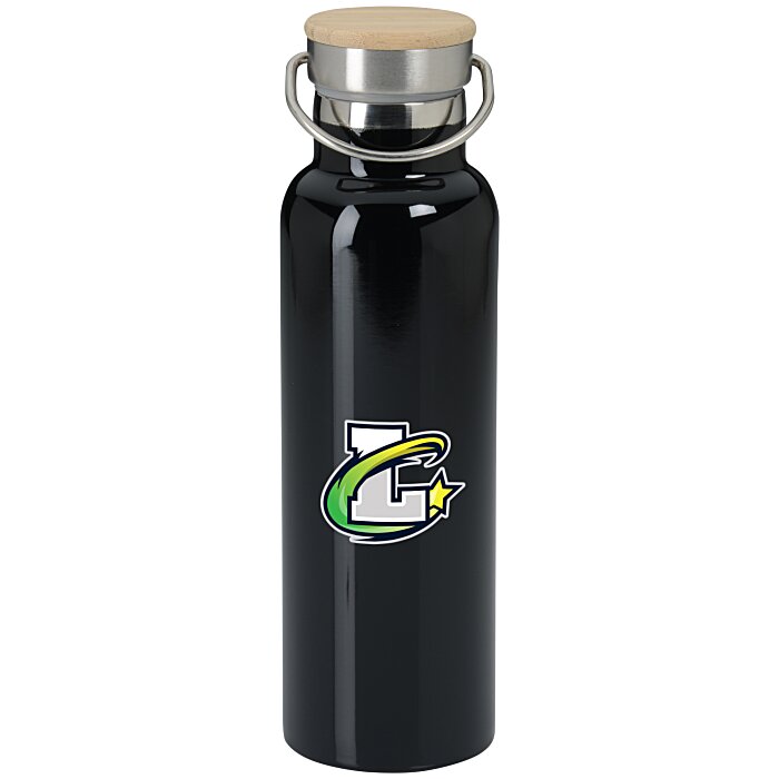 Custom Accord Vacuum Bottle with Wood Lid - 21 oz - Full Colour