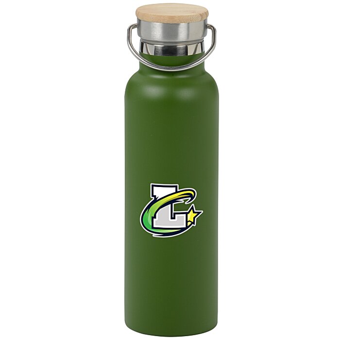 Custom Accord Vacuum Bottle with Wood Lid - 21 oz - Full Colour