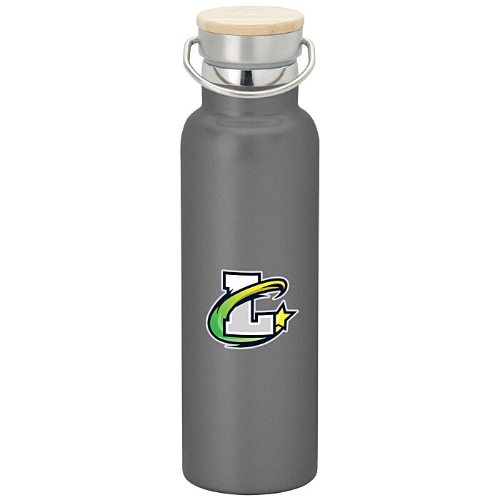Custom Accord Vacuum Bottle with Wood Lid - 21 oz - Full Colour