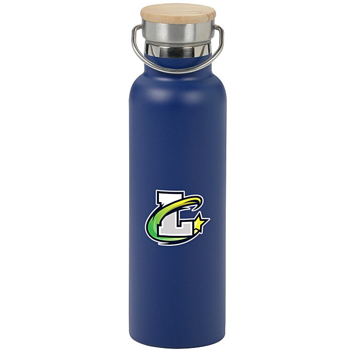 Custom Accord Vacuum Bottle with Wood Lid - 21 oz - Full Colour