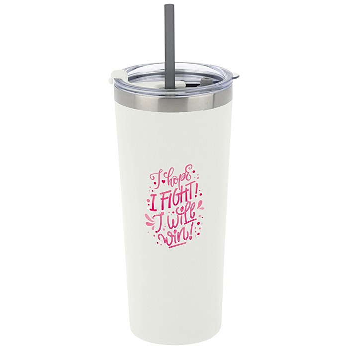 Custom Colma Vacuum Tumbler with Straw - 22 oz - Full Colour