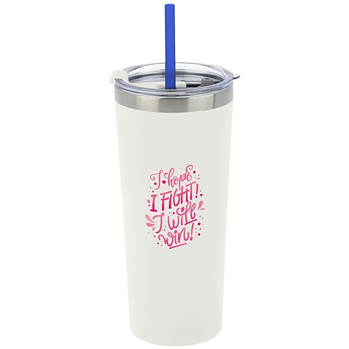 Custom Colma Vacuum Tumbler with Straw - 22 oz - Full Colour