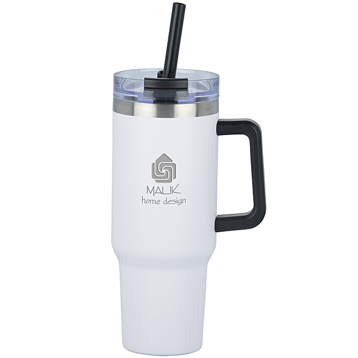 Custom Intrepid Vacuum Mug with Straw - 40 oz - Laser Engraved
