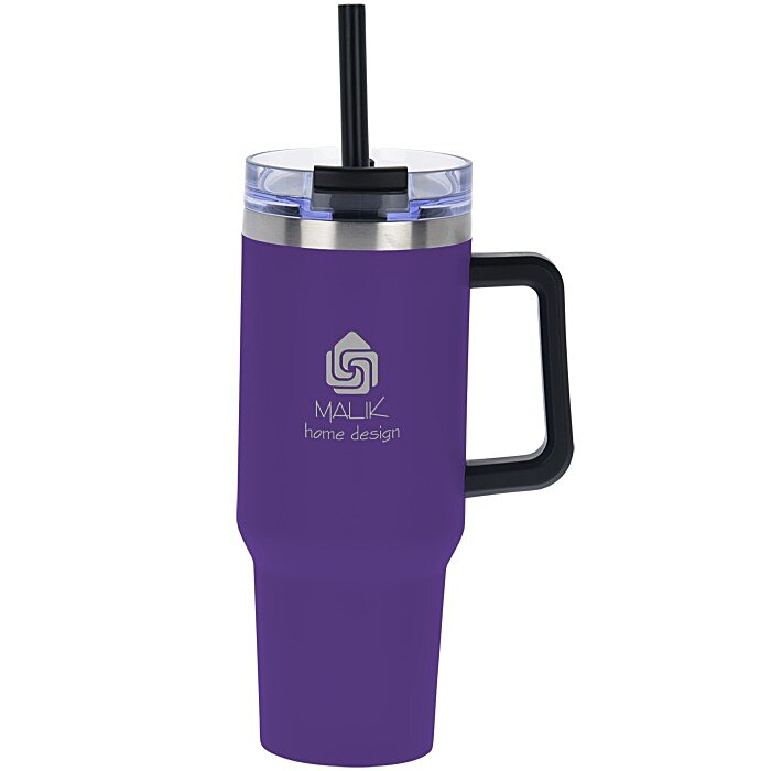 Custom Intrepid Vacuum Mug with Straw - 40 oz - Laser Engraved