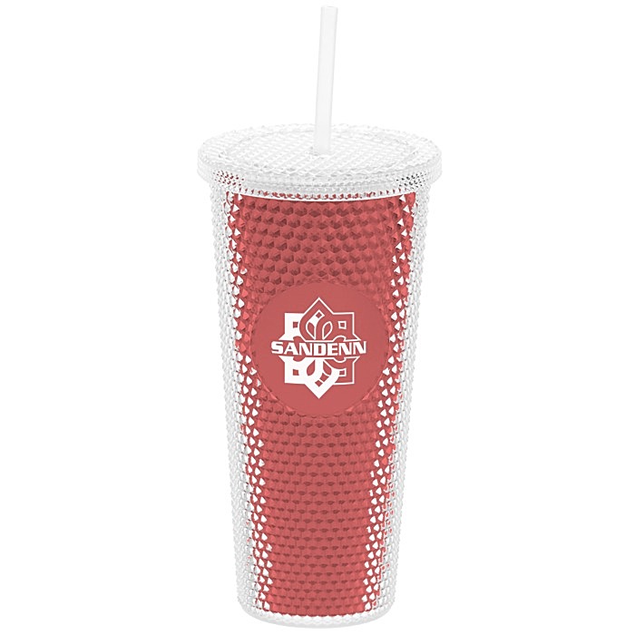 Custom Bux Tumbler with Straw - 24 oz. - Metallic