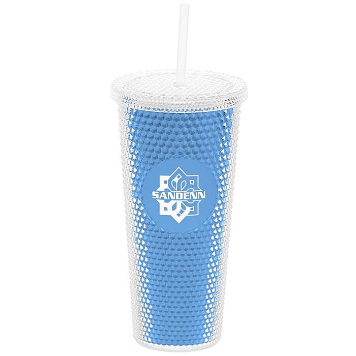 Custom Bux Tumbler with Straw - 24 oz. - Metallic