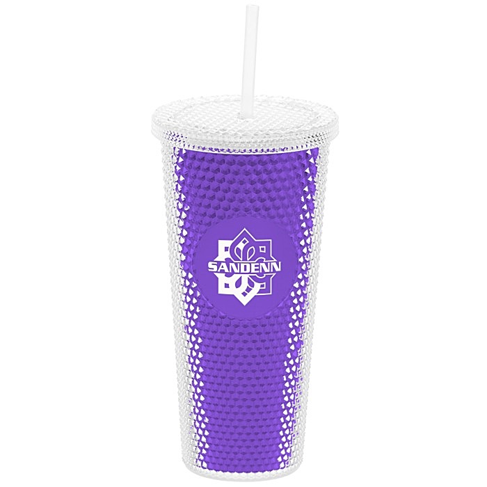 Custom Bux Tumbler with Straw - 24 oz. - Metallic