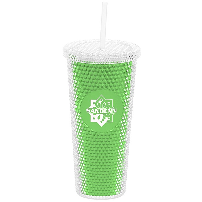 Custom Bux Tumbler with Straw - 24 oz. - Metallic