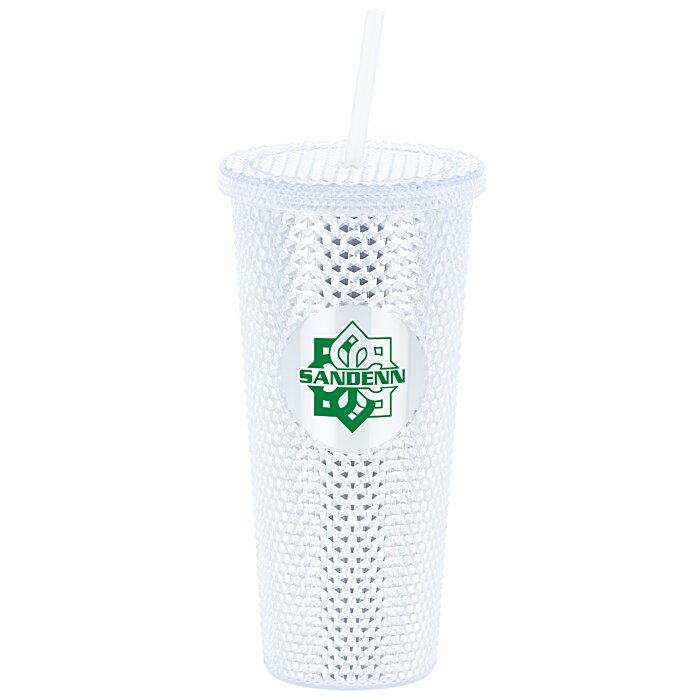 Custom Bux Tumbler with Straw - 24 oz. - Metallic