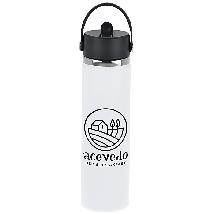 Custom Hydro Flask Wide Mouth with Flex Straw Cap - 24 oz