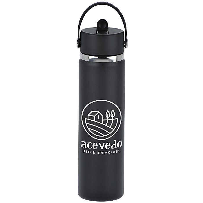 Custom Hydro Flask Wide Mouth with Flex Straw Cap - 24 oz