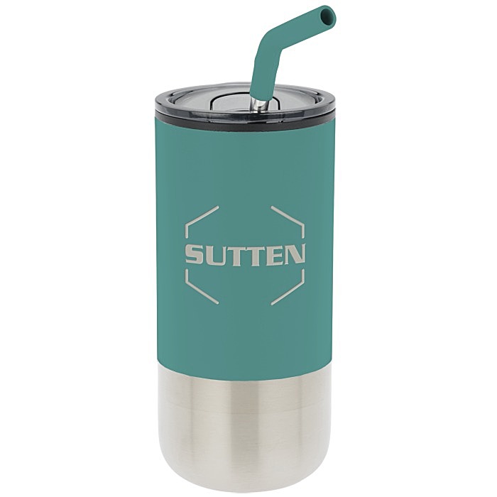 Custom Lagom Tumbler with Stainless Straw - 16 oz - Laser Engraved