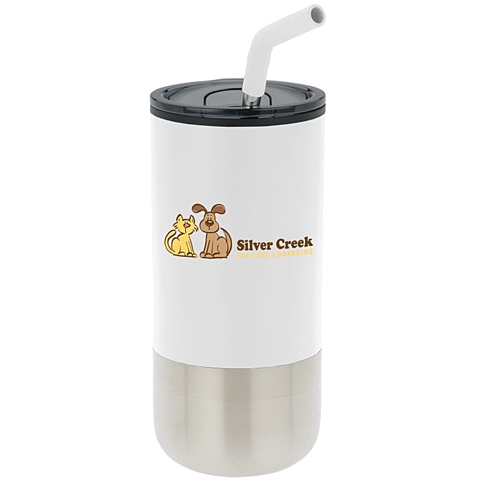 Custom Lagom Tumbler with Stainless Straw - 16 oz - Full Colour