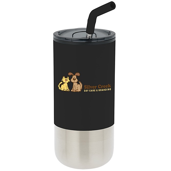 Custom Lagom Tumbler with Stainless Straw - 16 oz - Full Colour