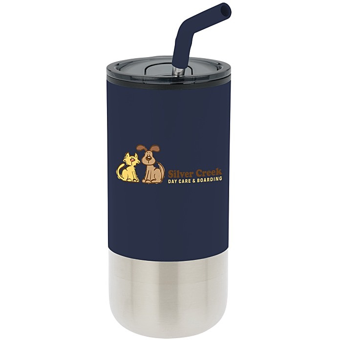 Custom Lagom Tumbler with Stainless Straw - 16 oz - Full Colour