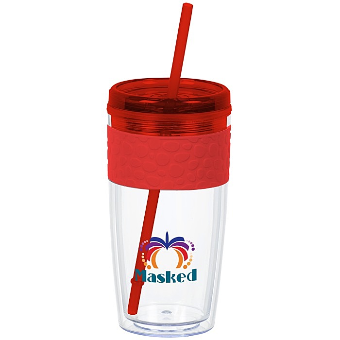 Custom Refresh Pebble Tumbler with Straw - 16 oz - Full Colour