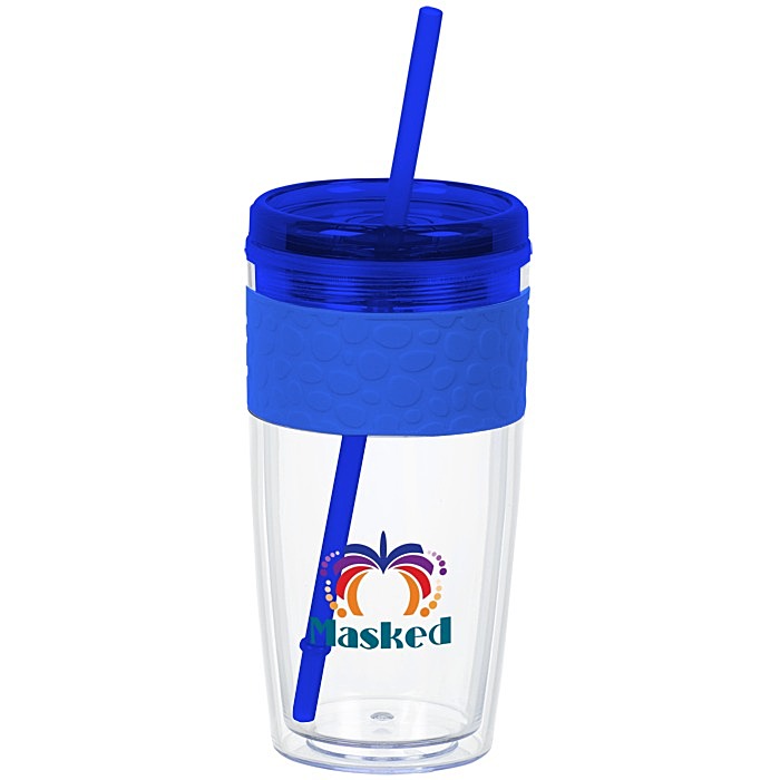 Custom Refresh Pebble Tumbler with Straw - 16 oz - Full Colour
